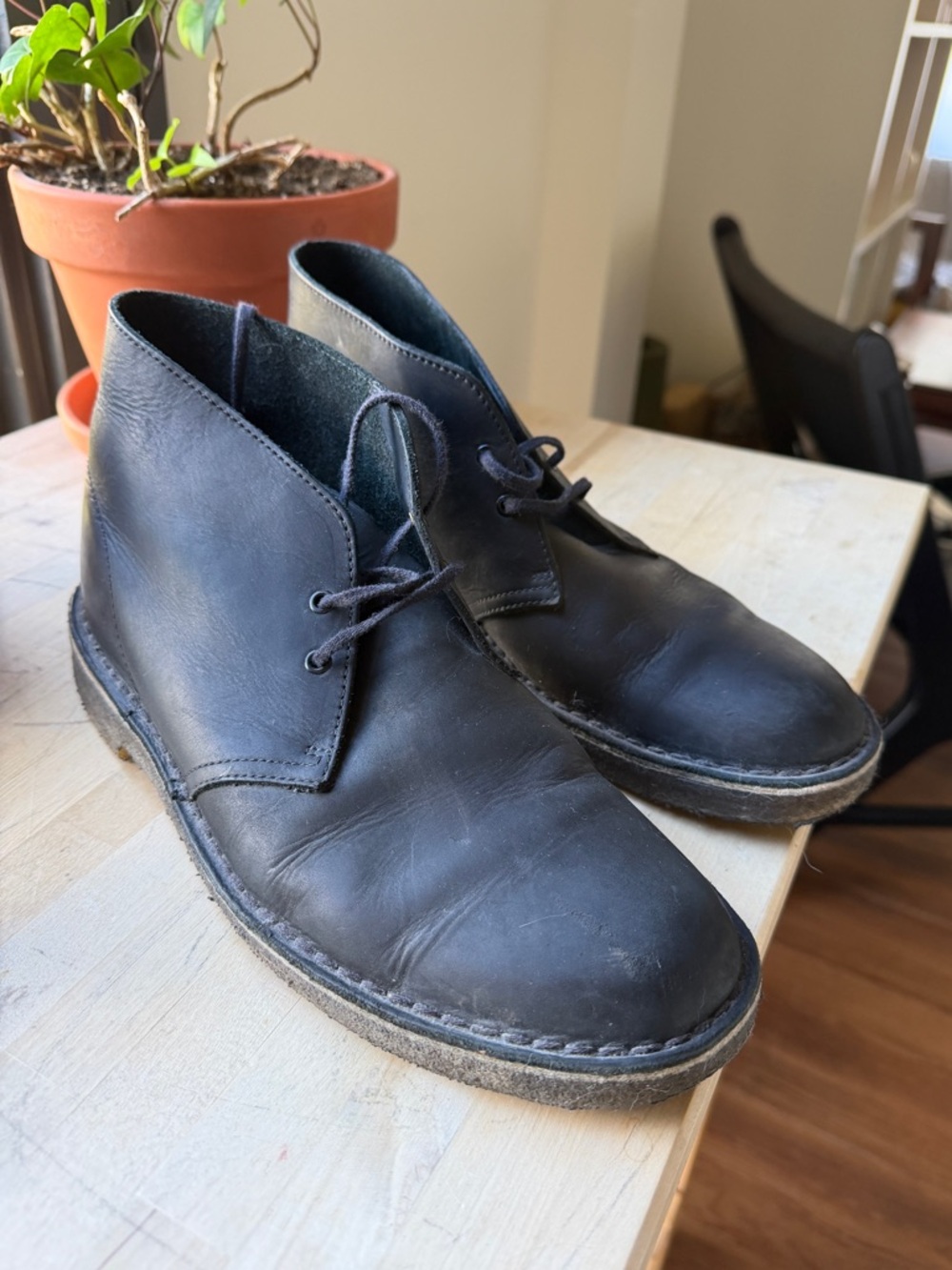 Clark’s Desert Leather Black Boots 9 Men’s